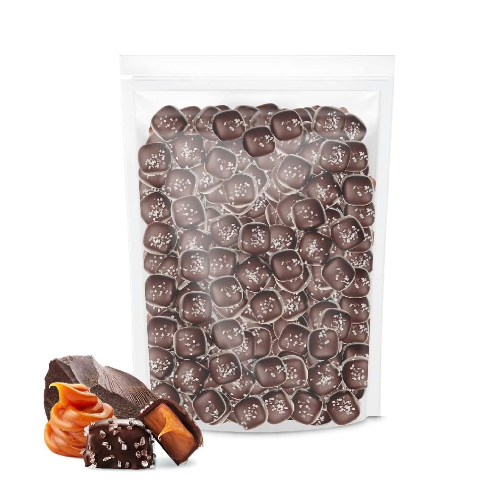 Dark Chocolate Caramel Sea Salt Squares Candy, 2-Pound Pack P989