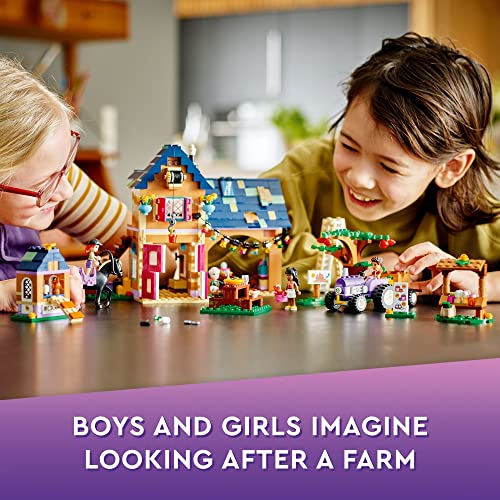 Organic Farm House Building Set with Toy Horse, Tractor and Animal Figures T61861