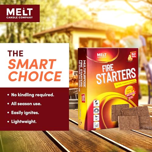 Fire Starter Squares, 160 pcs for Campfire, Grill, Fire Pit, BBQ Z662