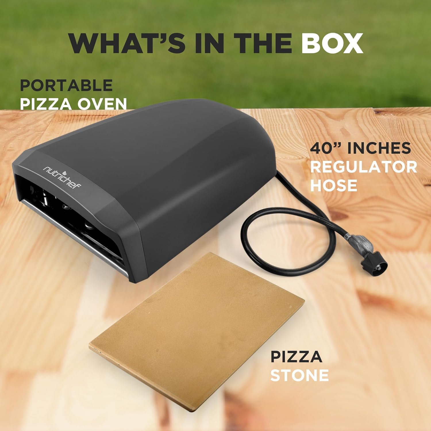 Portable Outdoor Gas Pizza Oven with Foldable Feet and Adjustable Heat Control K60432