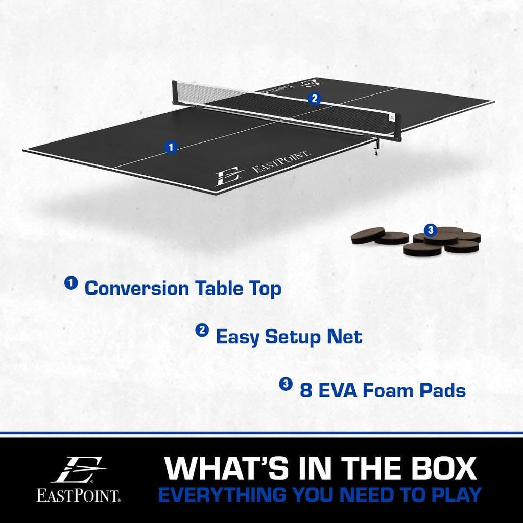 Foldable Table Tennis Conversion Top, Portable, Blue U83261
