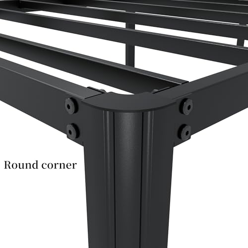 Twin Size Platform Bed Frame, 18 Inch Heavy Duty Steel Frame Y17163