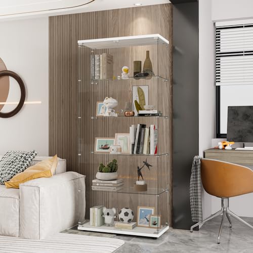 Glass Display Cabinet with Double Door Locks, Floor Standing S449087