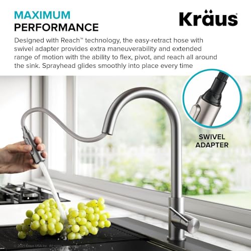 Modern Single-Handle Touch Kitchen Sink Faucet with Pull Down Sprayer in Spot Free Stainless Steel E339584