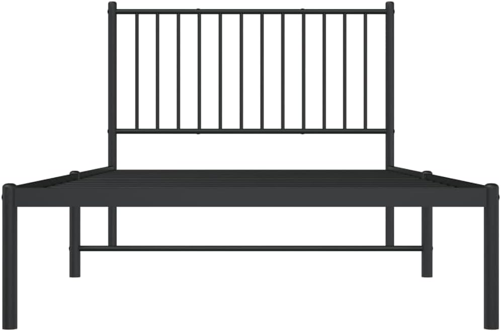 Metal Bed Frame with Headboard Black R845