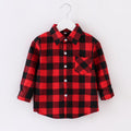 Boys Hoodies And Sweatshirts Autumn Winter Kids Flannel Jacket Plaid Long Sleeve Lapel Button Down Coat Tops Daily-Wear