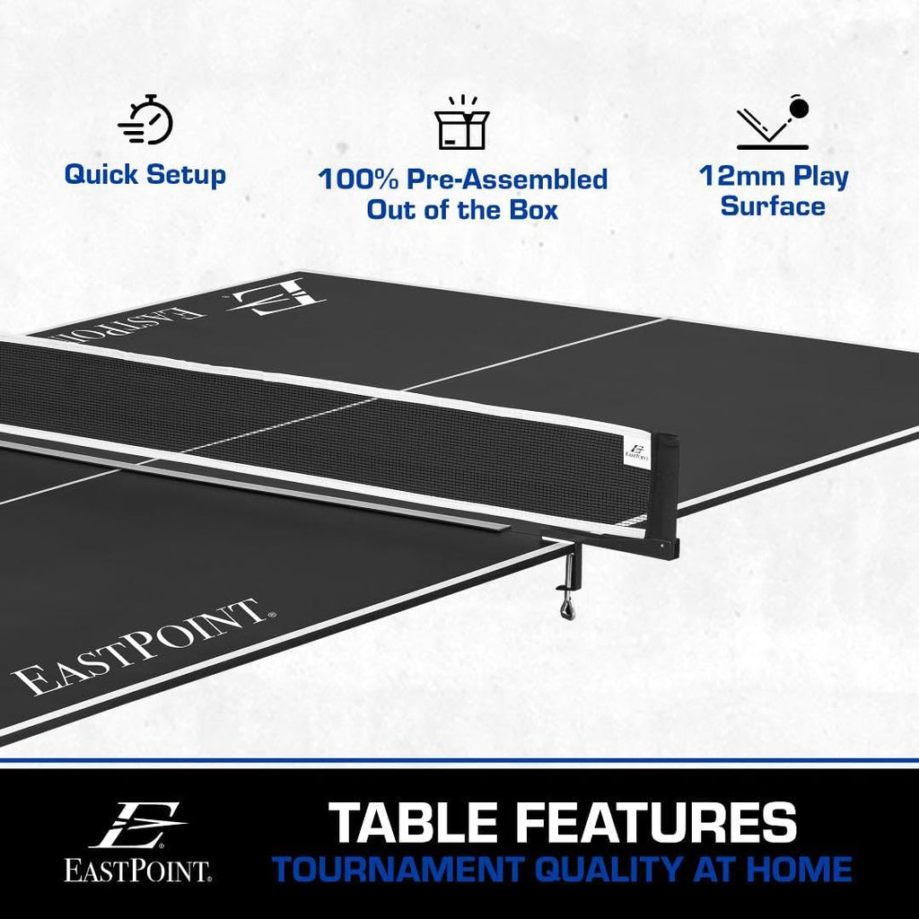 Foldable Table Tennis Conversion Top, Portable, Blue U83261