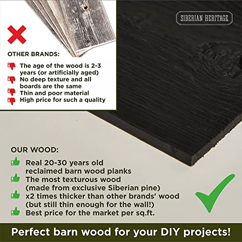 Reclaimed Wood Planks for Wall - Set of 12 Barnwood Boards, 32 x 4 x 0.3 Inch E893959