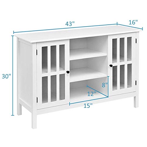 TV Stand Console Storage Cabinet with Wood Finish O8378