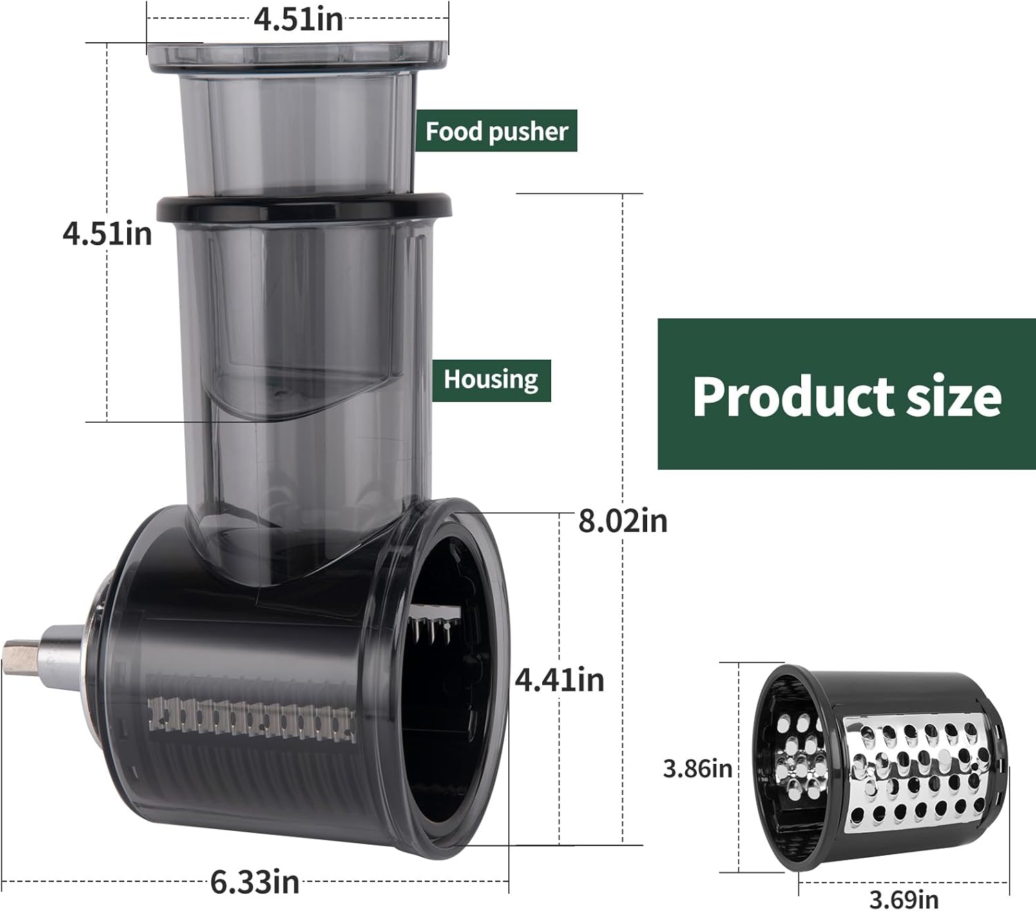 Food Slicer and Cheese Grater Attachment for Stand Mixer with 5 Blades P76652