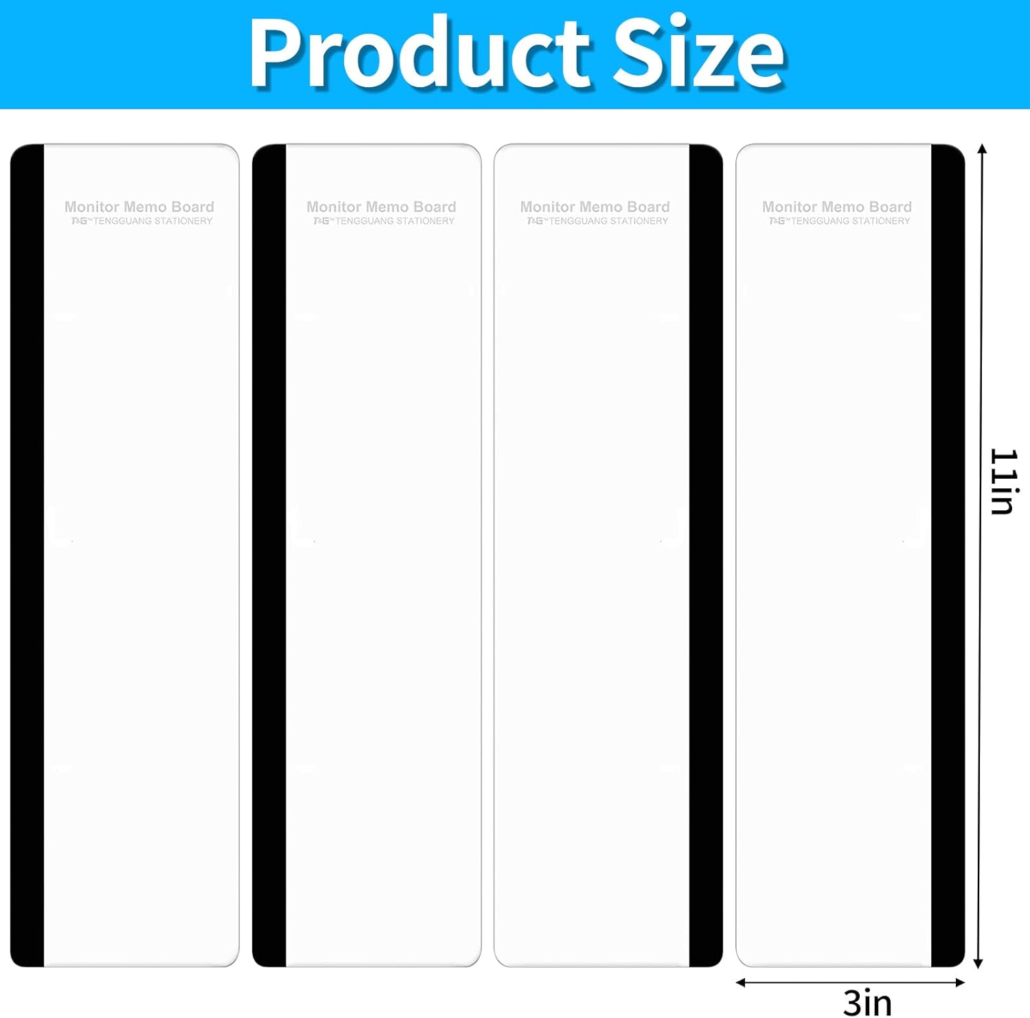 Acrylic Monitor Memo Board, 4 Pack Desktop Sticky Note Holder B635214