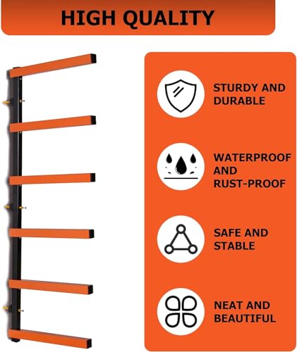 6-Level Wall Mounted Steel Lumber Storage Rack K59626
