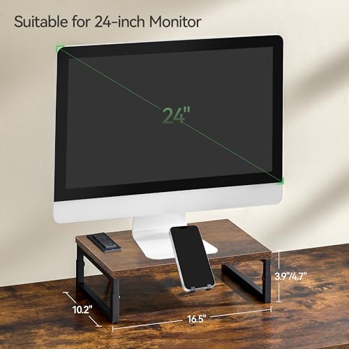 Monitor Stand Riser with Charging, Adjustable Desk Organizer with Phone Holder O1856