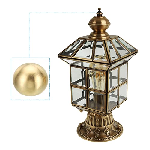 25mm Brass Ball Lamp Finials Caps Knob, 2 Set Lamp Shade Decoration Screw Cap Nuts C46257