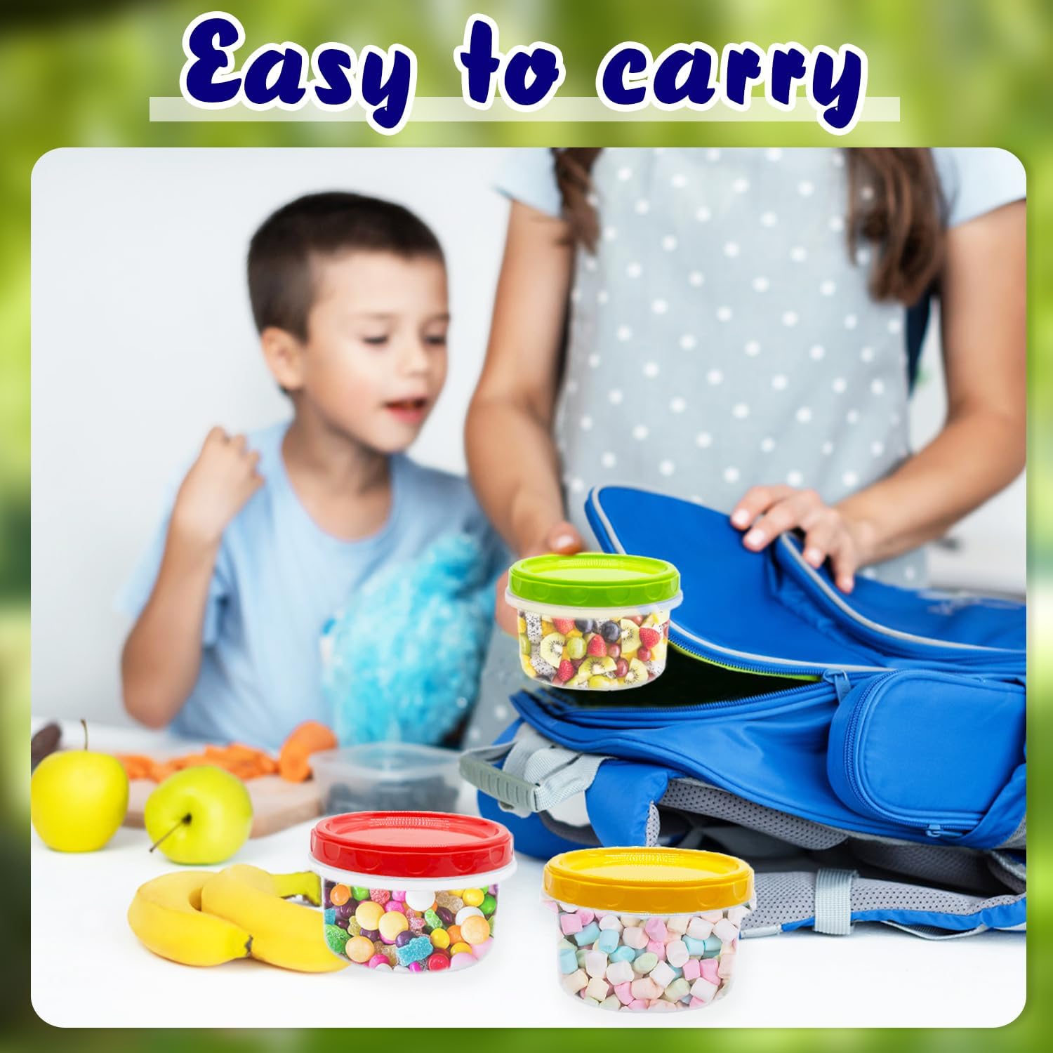 8 oz Reusable Plastic Containers with Screw Lids for Food Storage U4550