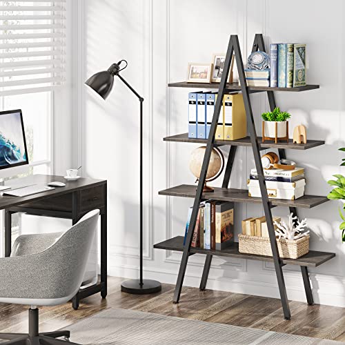 4-Tier A-Shaped Ladder Bookshelf with Open Shelves T590