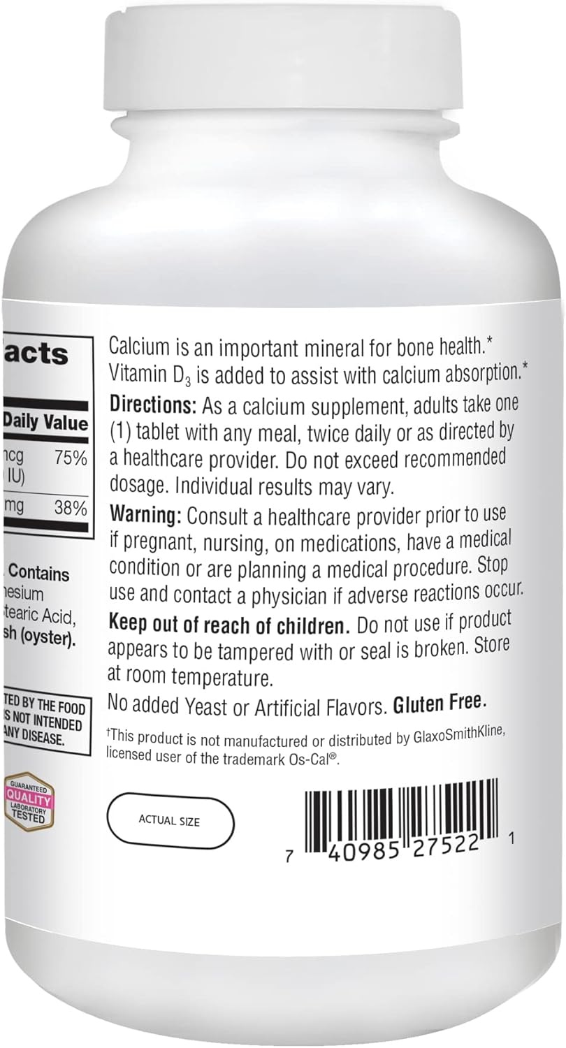 Calcium 500 Plus Extra D Caplets, 400 Count B303