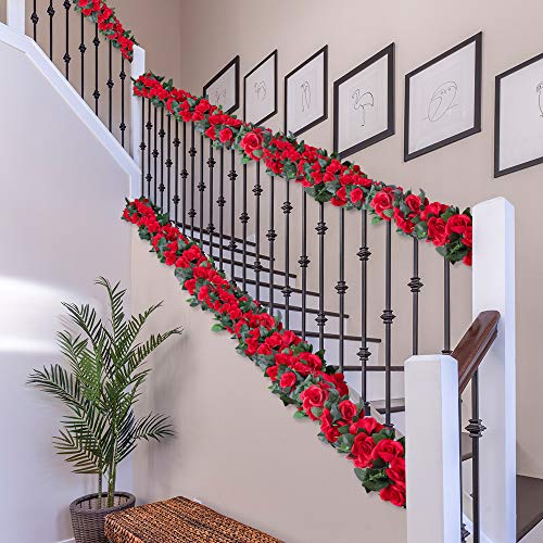 Artificial Rose Vines with Greenery, 4 Pack for Wedding Home Decor X892259