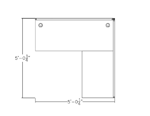 L-Shaped Cubicle Workstation with Storage, 5x5x65 H, White J18107