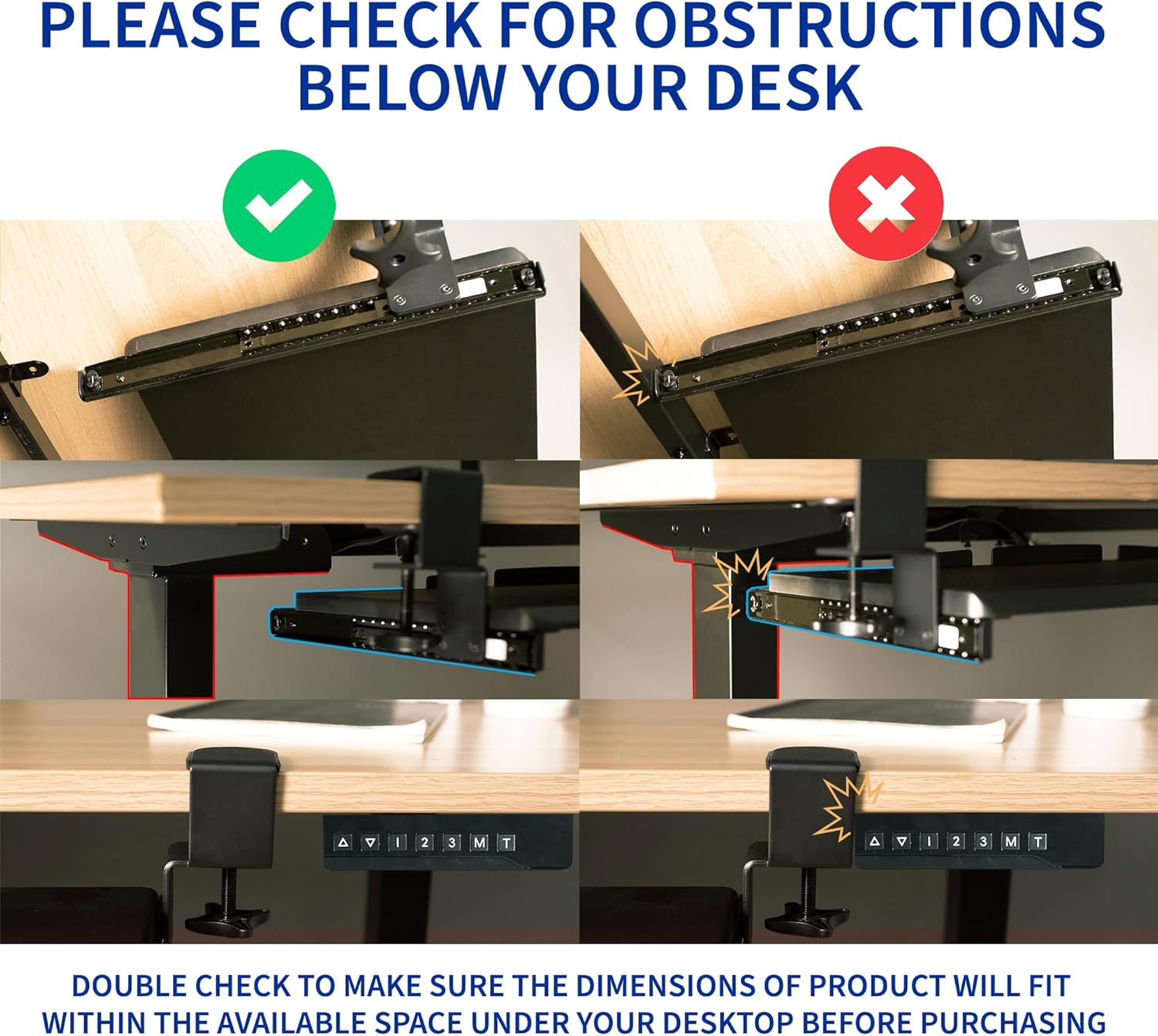 Adjustable Under Desk Keyboard Tray, 27 x 11 inch Slide-Out Computer Drawer, Black L19840