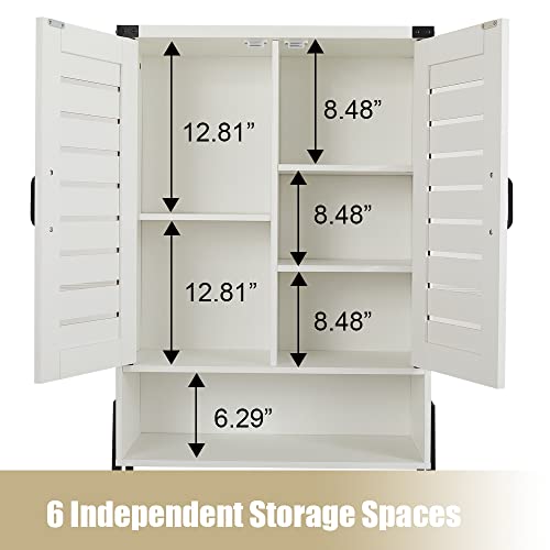 Over Toilet Storage Cabinet with 2-Door Blinds, White I26164