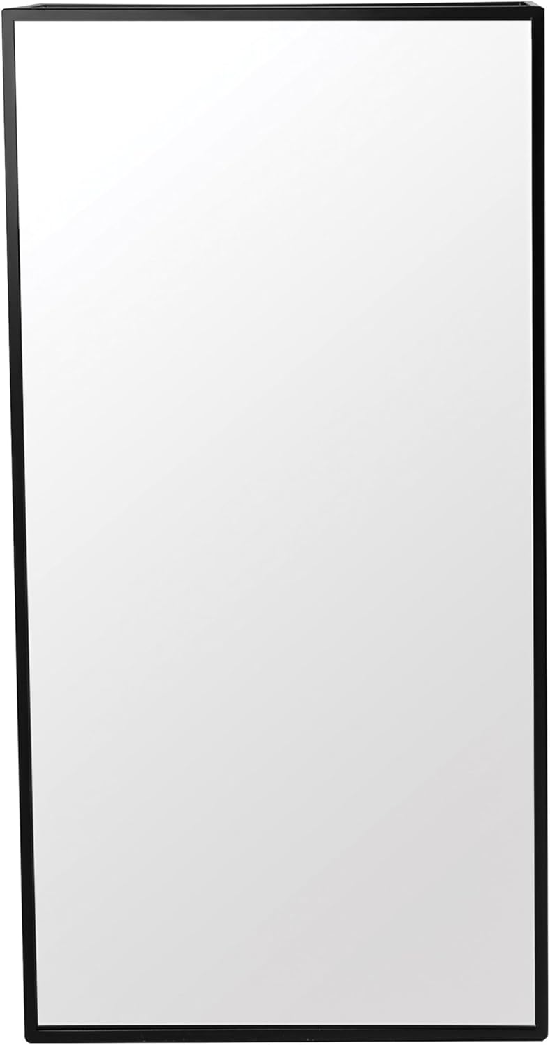 Black Metal Bathroom Mirror Storage Cabinet with 3 Shelves G8110