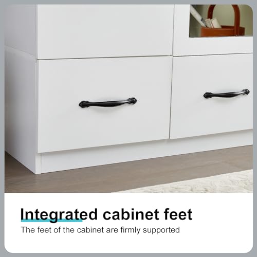 3-Door Armoire Wardrobe with 3 Drawers and Hanging Rod O896250