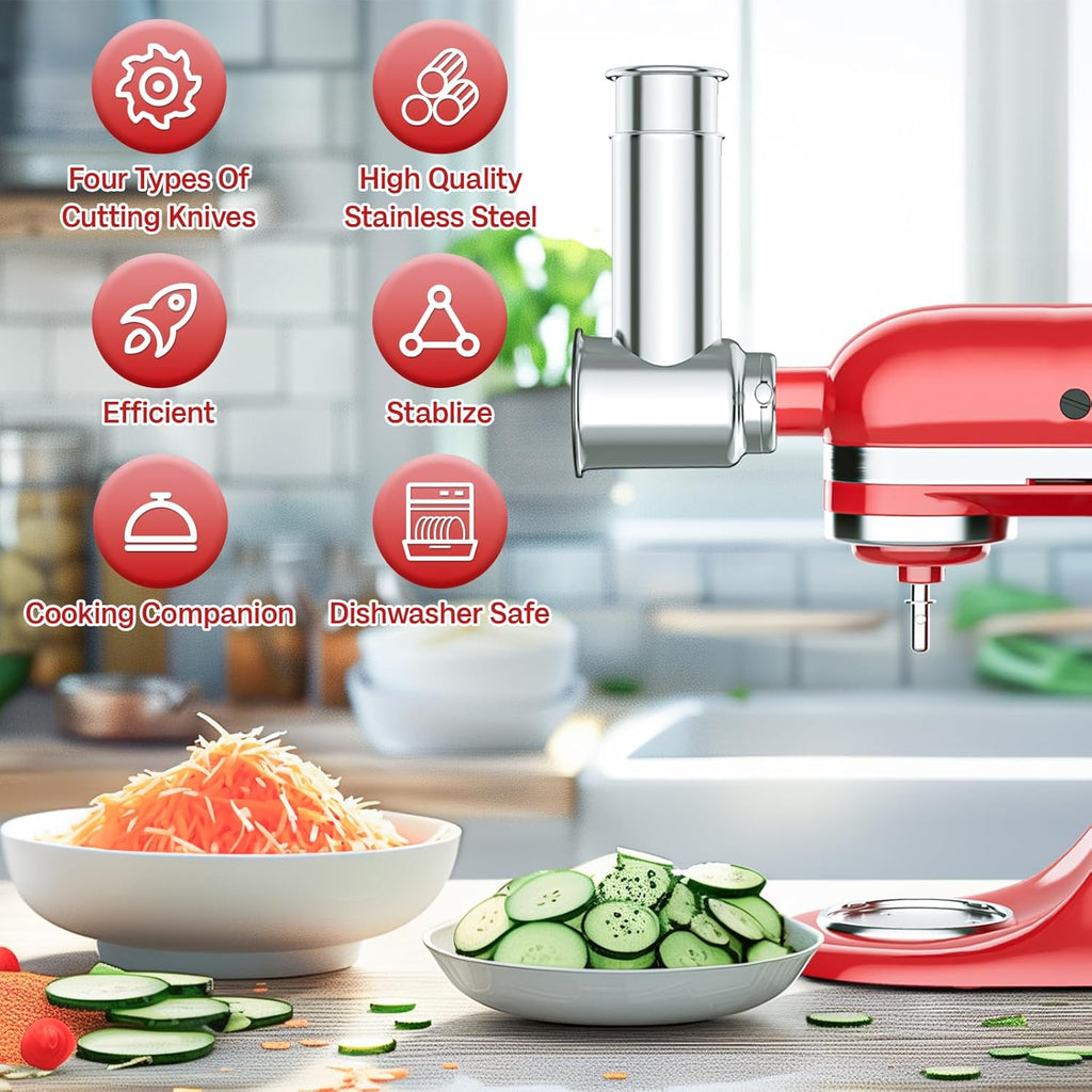 Stainless Steel Cheese Grater Attachment for Stand Mixer, Vegetable Slicer Shredder B304