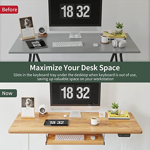 Standing Desk with Keyboard Tray, Electric Height Adjustable, 40 x 24 Inches W348