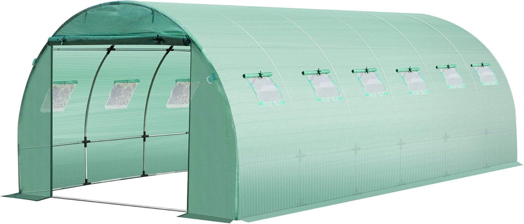Greenhouse Cover Replacement for Hoop House, Waterproof Tarp with Windows S368