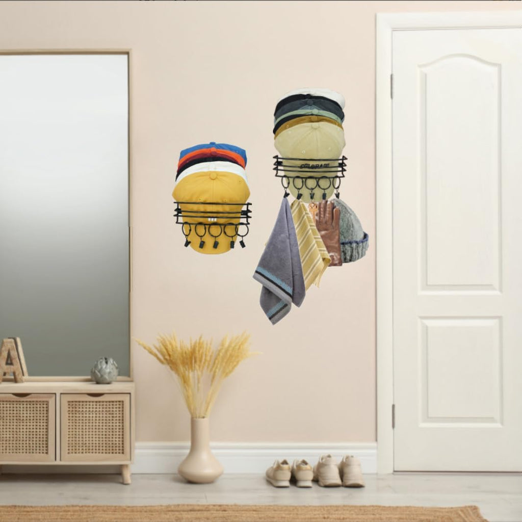 Wall Hat Rack with 10 Clips, Holds Up to 35 Caps A785258
