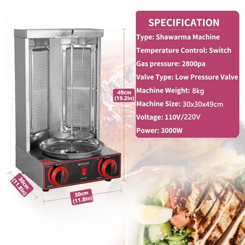 Countertop Rotisserie Grill for Chicken Shawarma Kebab I1731