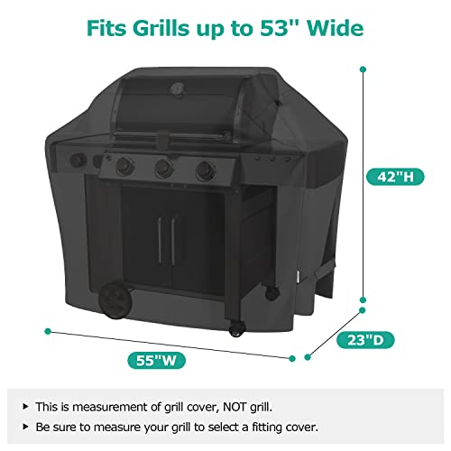 Grill Cover 55 Inch, Heavy Duty Waterproof, UV Resistant, All Weather Protection A194