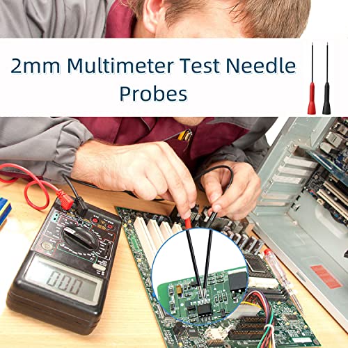 2 Pack 2mm Extended Needle Test Probes, 600V/10A Multimeter T835