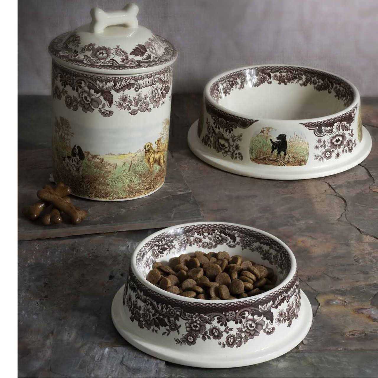 Woodland Hunting Dogs Pet Bowl H623
