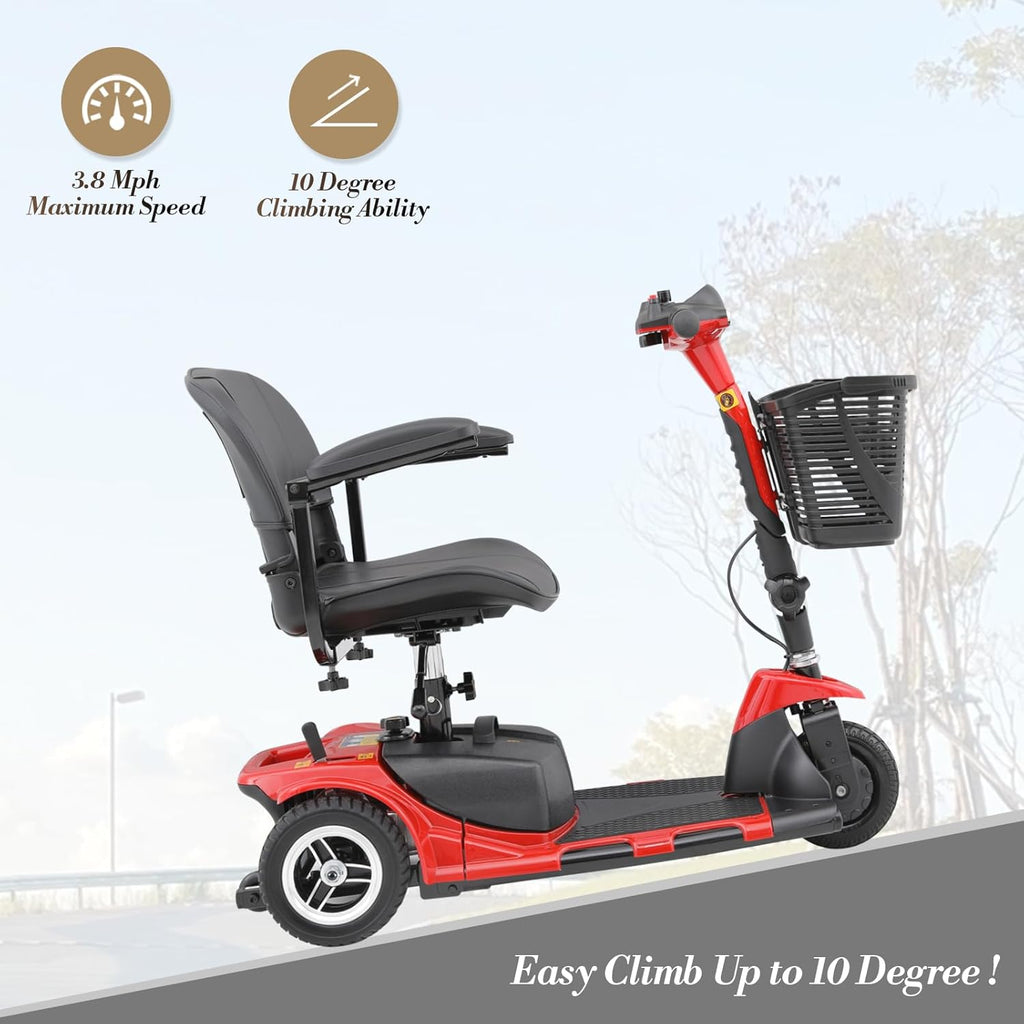 3 Wheel Mobility Scooter for Adults Seniors, Foldable Electric with Seat S3124