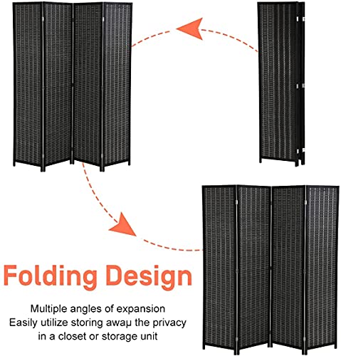 Folding Room Divider 6 Panel Privacy Screen, Black V20285