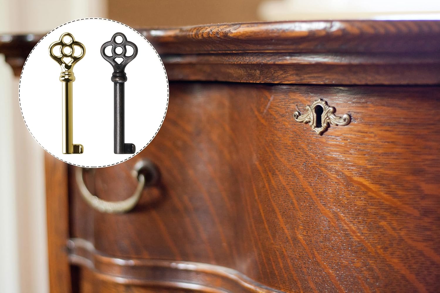 Skeleton Keys Kit for Antique Furniture, Cabinets and Doors (Set of 6) R52016