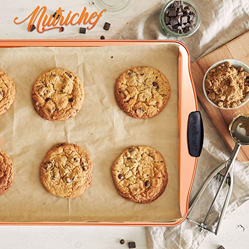 Nonstick Small Cookie Baking Sheet with Silicone Handles, Dishwasher Safe U825