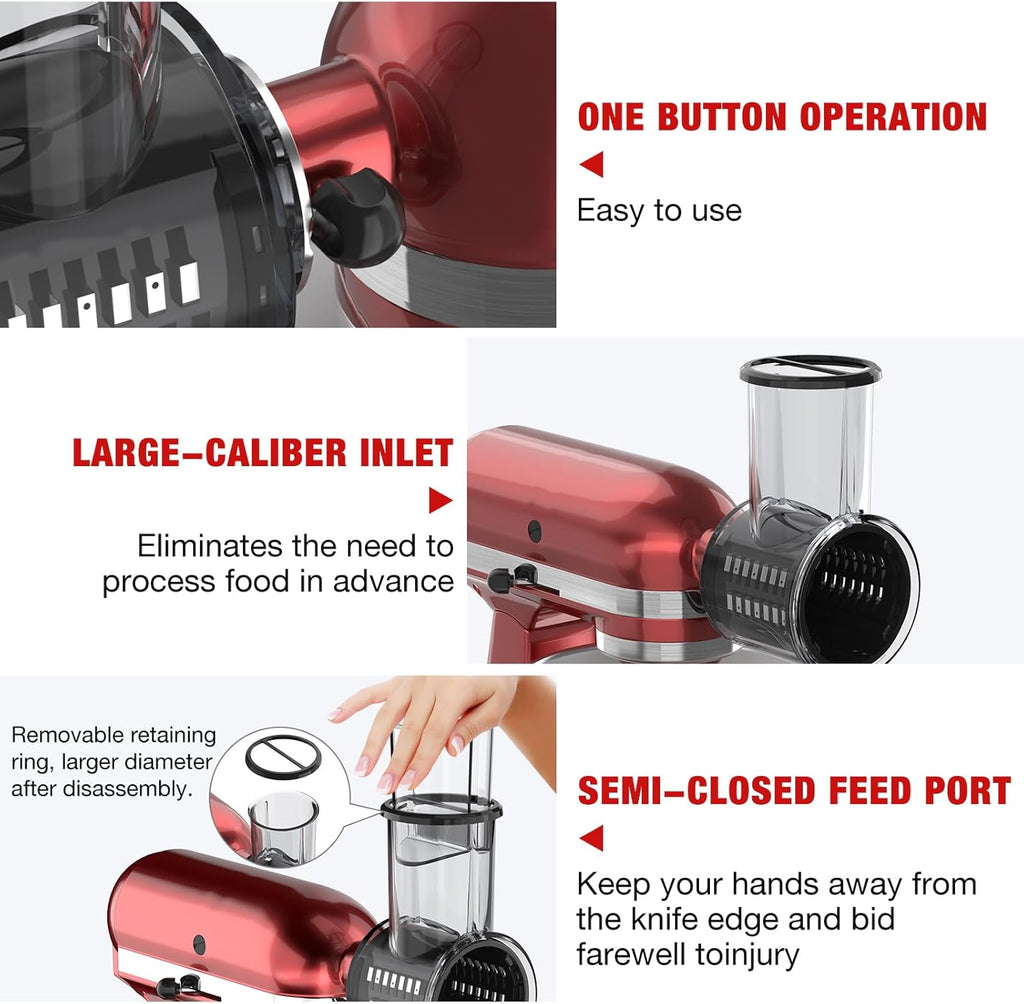 Slicer Shredder Attachment for Stand Mixer with 5 Blades, Cheese Grater, Vegetable Salad Maker P608