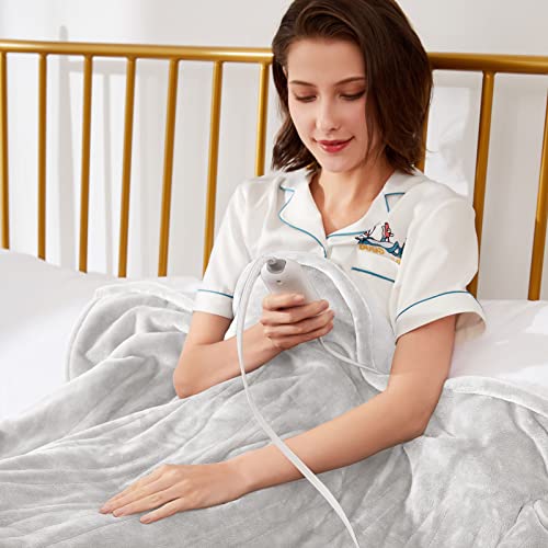 Heated Throw Blanket, Flannel & Sherpa, 3 Heat Levels, Auto-Off, Washable, 50x60 Inch Z430