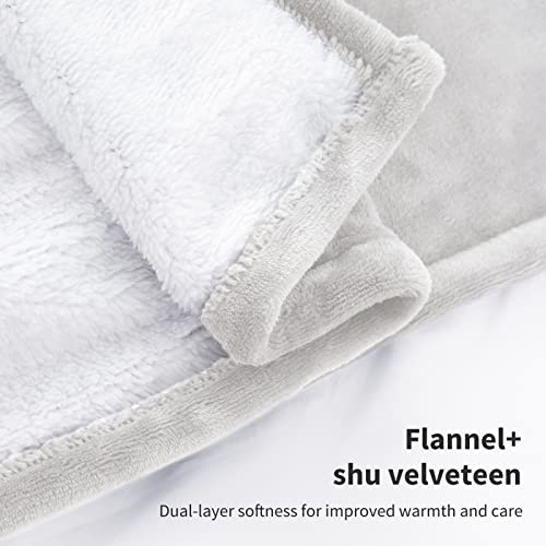 Heated Throw Blanket, Flannel & Sherpa, 3 Heat Levels, Auto-Off, Washable, 50x60 Inch Z430