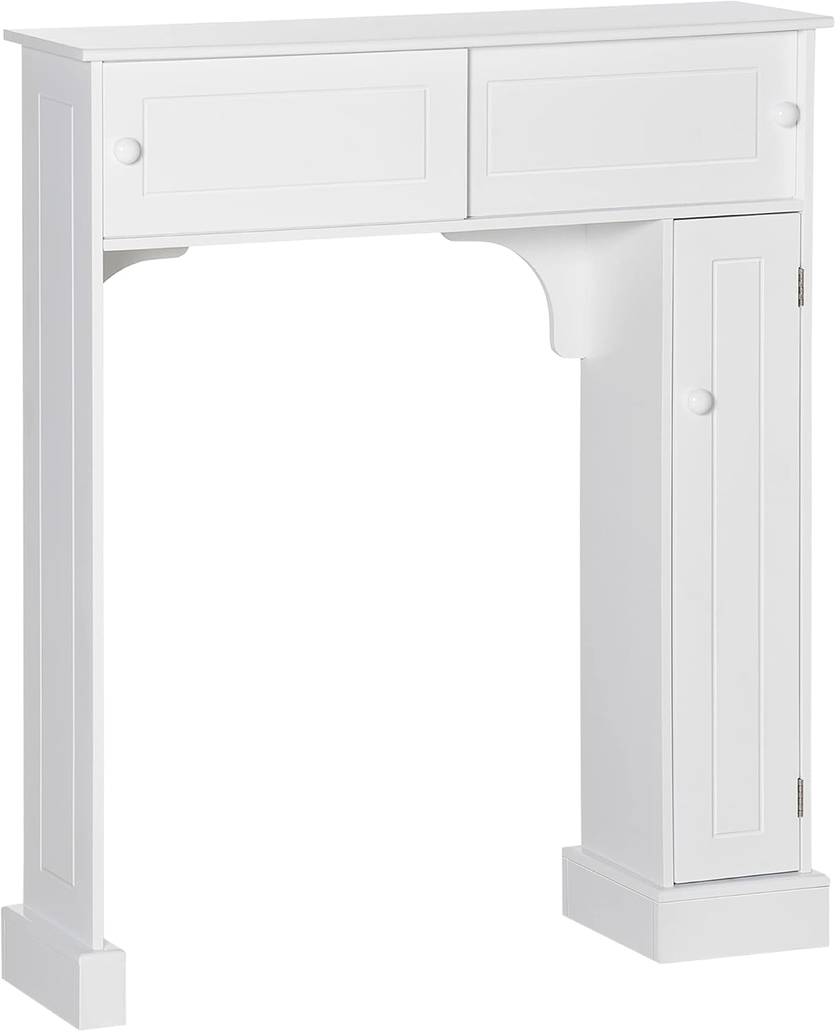 HOMCOM Over The Toilet Bathroom Cabinet, Freestanding Bathroom Storage Organizer with Adjustable Shelves, Toilet Rack, White