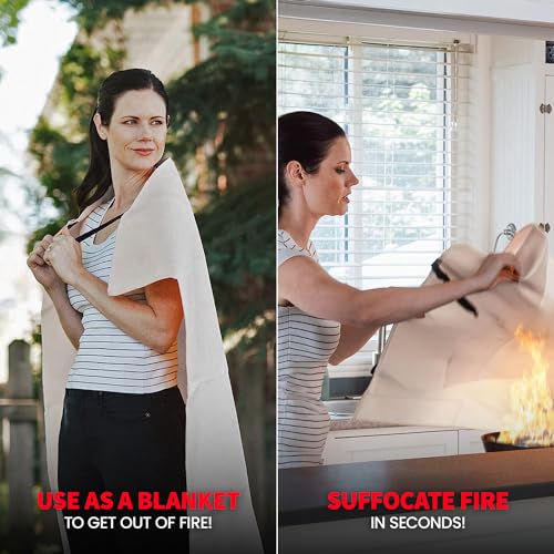 Emergency Fire Blanket for Kitchen, 40 x 40 Inches, Fiberglass E240311