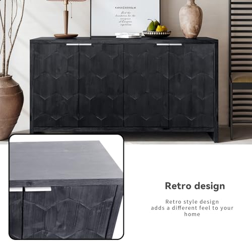 3-Door Sideboard Storage Cabinet with Wooden Texture A7503