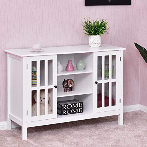 TV Stand Console Storage Cabinet with Wood Finish O8378
