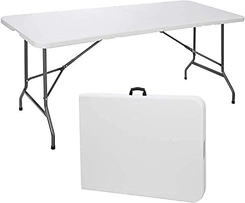 6ft Folding Table White Plastic Portable Indoor Outdoor U360682