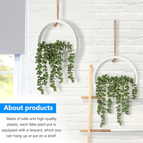 Artificial Hanging Succulents Plants in Pot with Lanyard B34438