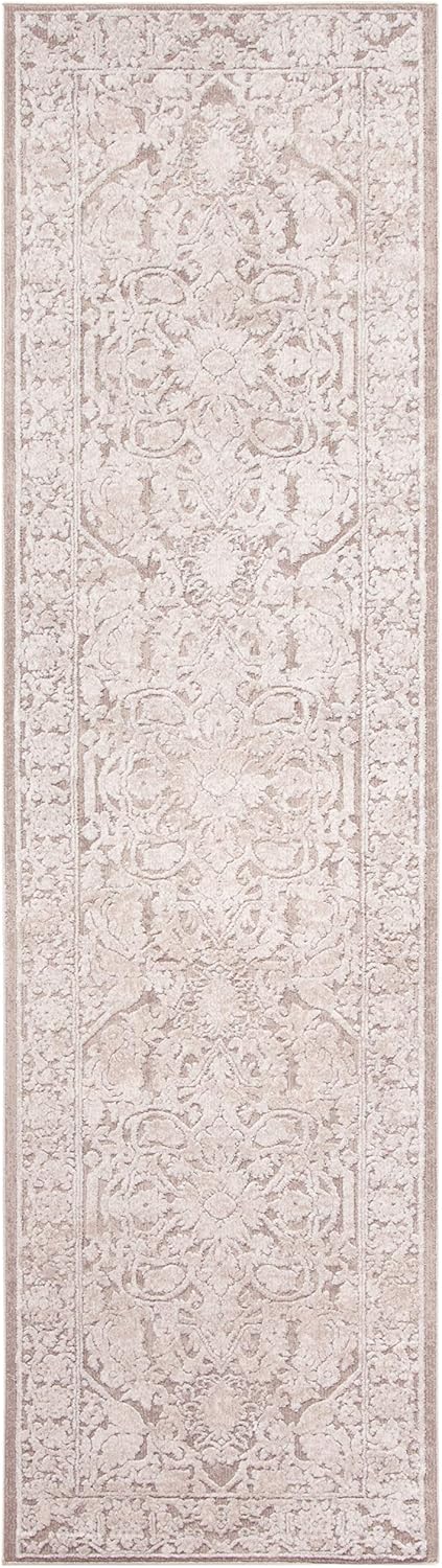 Runner Rug 2'3" x 12' Beige & Cream Vintage Distressed Design B23216
