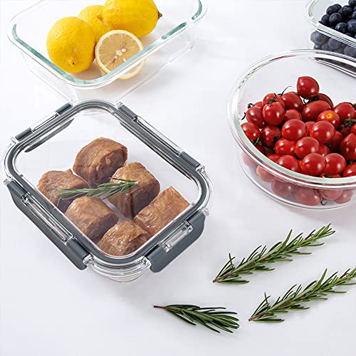 Glass Storage Containers with Airtight Snap Locking Lids, 24pc A96341